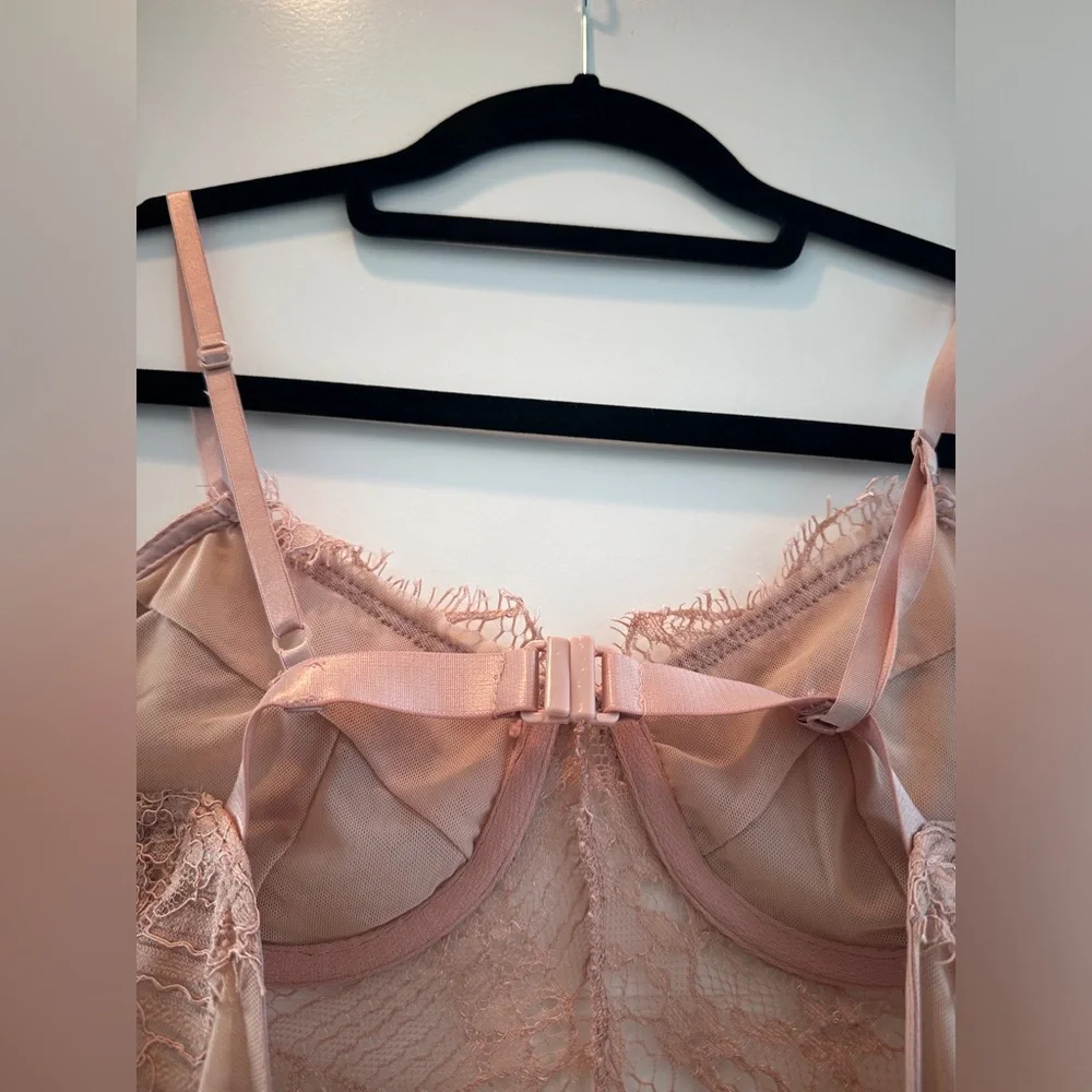 Bardot Superdown Britney Lace Bodysuit Pink Sheer Feminine Romantic | Size 6/S - Picture 15 of 17